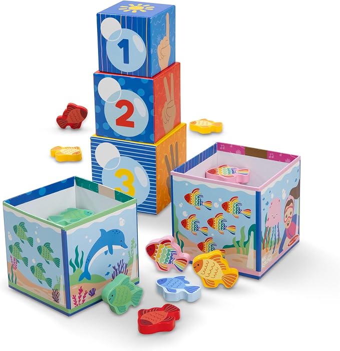 Melissa & Doug Ms. Rachel Sort & Count Nesting Wooden Blocks Toy by Unknown