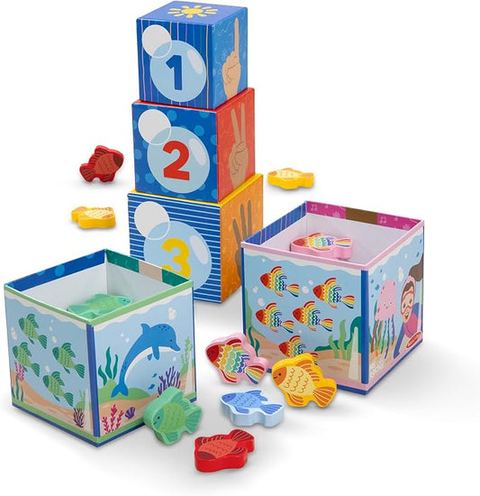Melissa & Doug Ms. Rachel Sort & Count Nesting Wooden Blocks Toy by Unknown