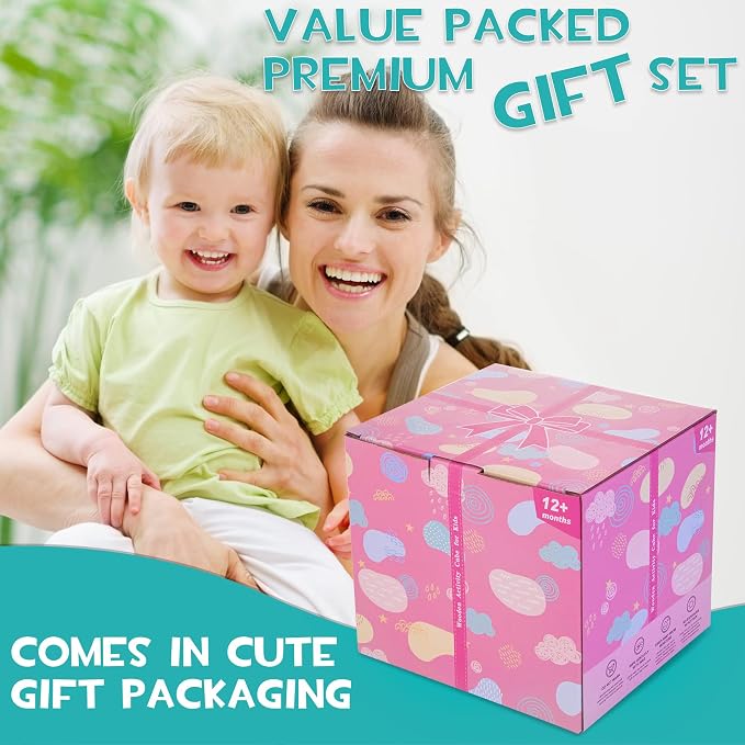 HELLOWOOD 8-in-1 Wooden Activity Cube for Kids, Sorting & Stacking Toys - Image 7