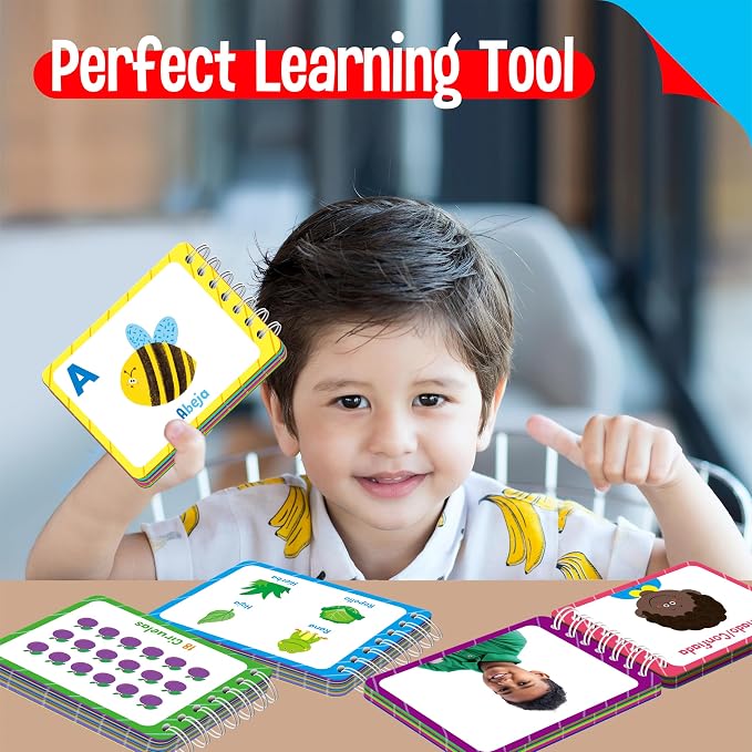 4 Spanish Learning Flipbooks, Double-Sided Printed Mini Book Set, Alphabet A-Z, Number 1-20, Feelings and Emotions, Shapes and Colors Mini Board Books Set, Early Educational Tool for Kids - Image 5