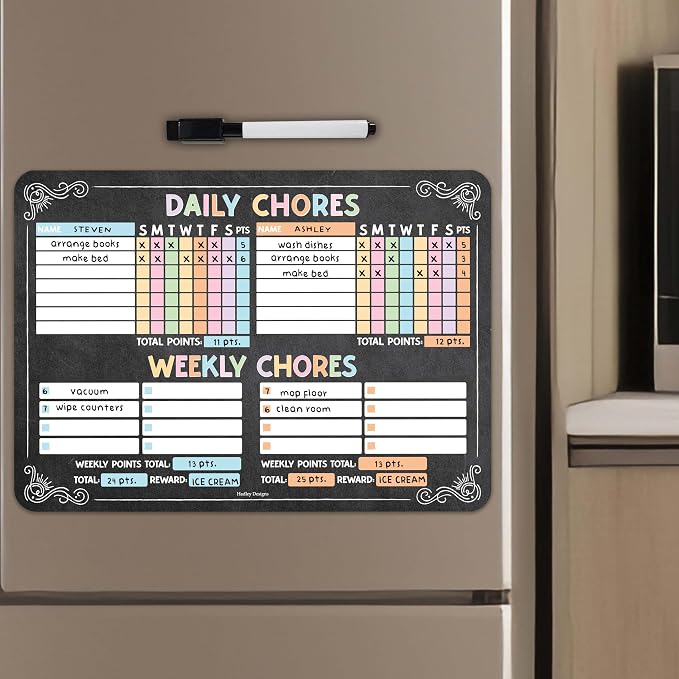 Magnetic Chore Chart for Kids Multiple Kids, Chore Board Adults and Teens by HadleyDesigns