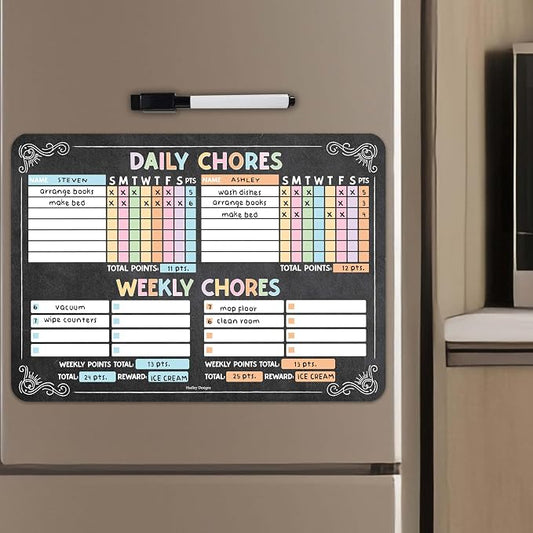 Magnetic Chore Chart for Kids Multiple Kids, Chore Board Adults and Teens by HadleyDesigns