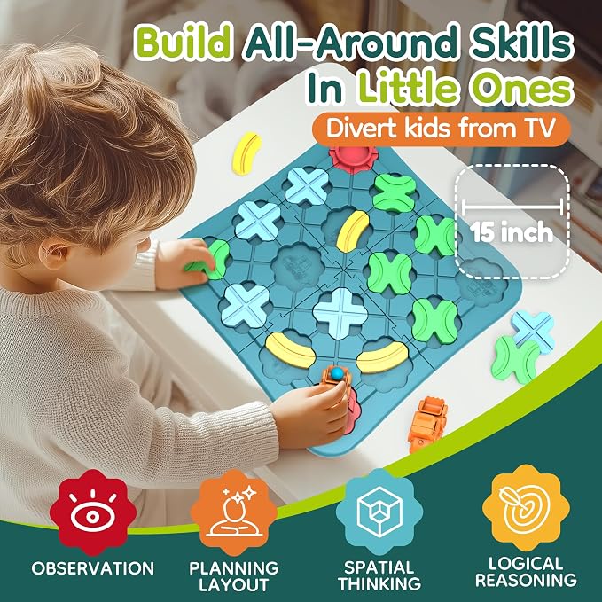 Bonitoto STEM Board Game Logical Road Builder Maze Toy for Kids Ages 3-8 - Image 4