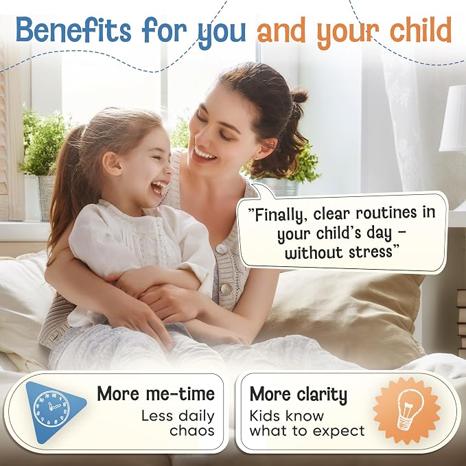LIKARTO Visual Schedule for Kids - 2-in-1 Weekly + Daily Schedule - Magnetic Schedule with 188 Magnets and Magnetic Backing - Chore Chart Kids - Routine Chart for Toddlers, Autism, ADHD - Blue - Image 4