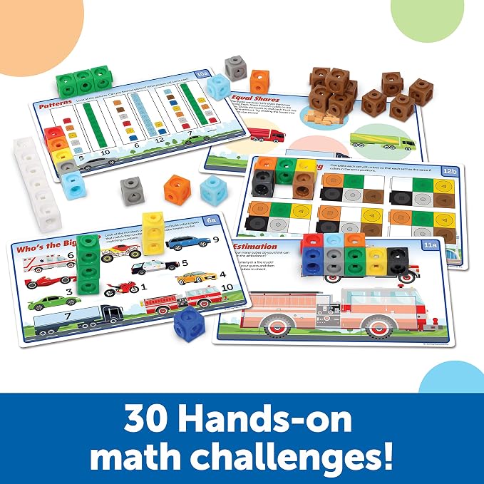 Learning Resources MathLink Cubes Kindergarten Math Activity Set: Mathmobiles 115 Pieces, Ages 5 and Up Kindergarten STEM Activities, Math Activity Set and Games for Kids - Image 3