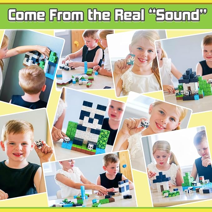 Magnetic Blocks-Build Mine Magnet World Panda Edition STEM Toys for Kids 3+ - Image 3