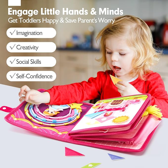 hahaland Princess Busy Book Toddlers 3-5, Dress up Pretend Play Makeup Toys - Image 5