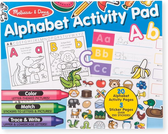 Melissa & Doug Alphabet Activity Sticker Pad for Coloring, Letters (250+ Stickers) - FSC Certified by Unknown