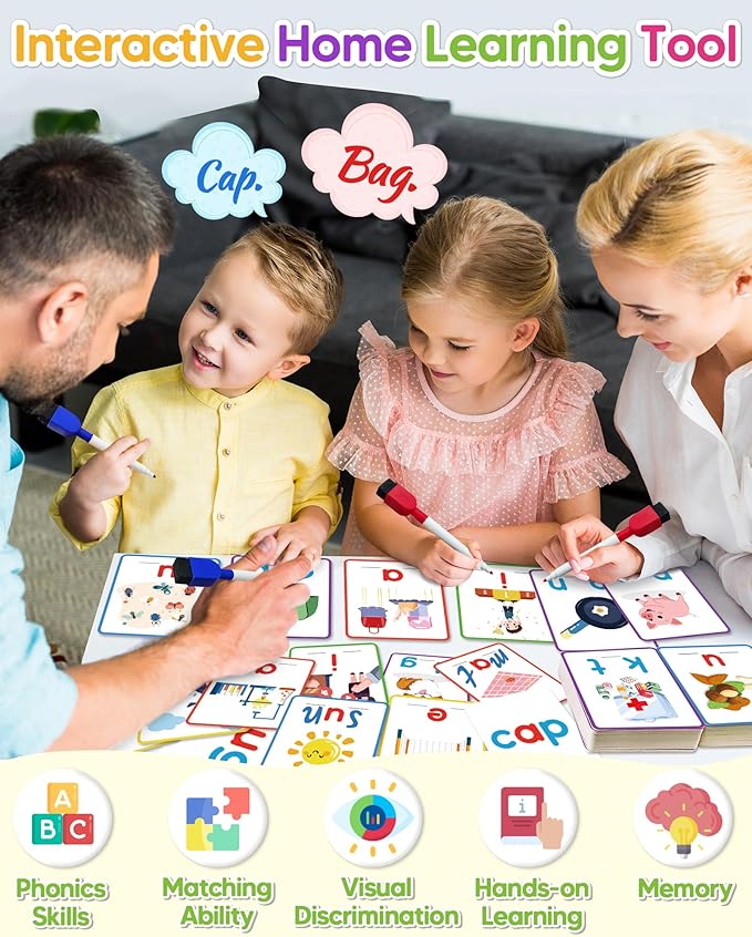 CVC Word Writing & Spelling Flash Cards, Kindergarten Reading Workbooks - Image 4