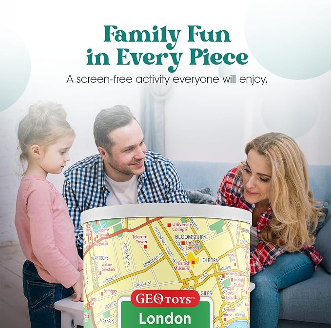 Geotoys London Mini Puzzle - 100 Piece Puzzles for Kids and Adults in Portable Can, 13" x 10" Educational Travel Puzzle for Ages 7 and Up - Mini Puzzles to Learn & Explore Geography - Image 5