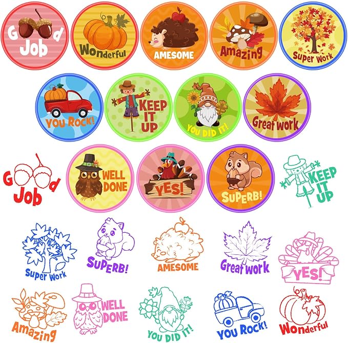 Cinrobiye 24 Pcs Seasonal Stampers Party Favor Set, Cute Four Seasons Stamps for Kids Birthday Party, Classroom Rewards, Educational Learning Toys, Goody Bag Fillers, Seasonal Party Supplies - Image 3