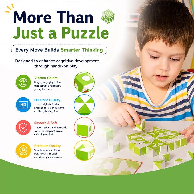 STEM Puzzle Toy – Digital Building Blocks Counting Learning Toddler Toys, Montessori Cube Puzzle for Educational Logical Thinking & Imagination, Sensory Travel Gift for 3,4,5,6,7 Years Kids - Image 6