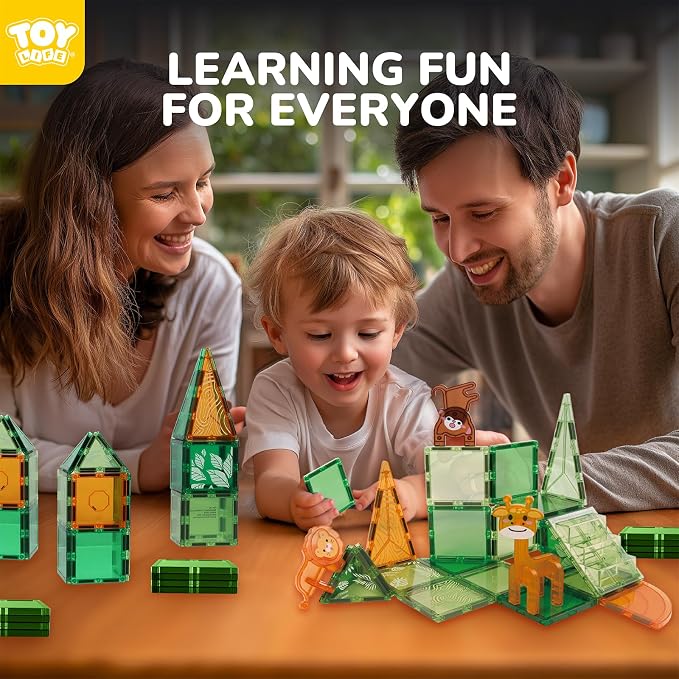 TOY Life Forest Animal Magnetic Tiles, 38-Piece STEM Set, Ages 3-8 - Image 5