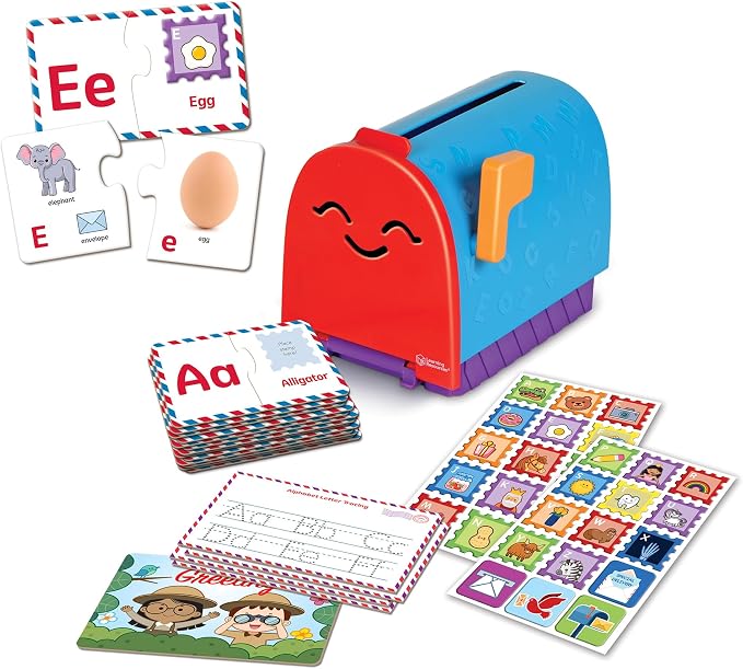 Learning Resources Alphabet Learning Mailbox - Montessori Toddler Toys, ABC Letter Tracing, Writing Practice, Manipulatives for Preschoolers, Gifts for Boys and Girls, Pretend Play, Fine Motor by LearningResources