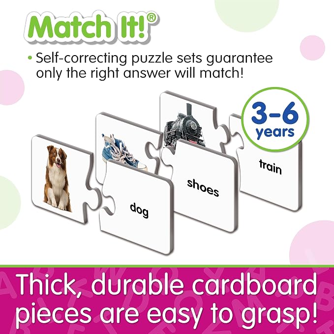 The Learning Journey: Match It! - First Words - 30 Piece Self-Correcting Words with Matching Images for Emerging Readers - Sight Words Puzzle for Kids Ages 3 and Up - Award Winning Toys , White - Image 3