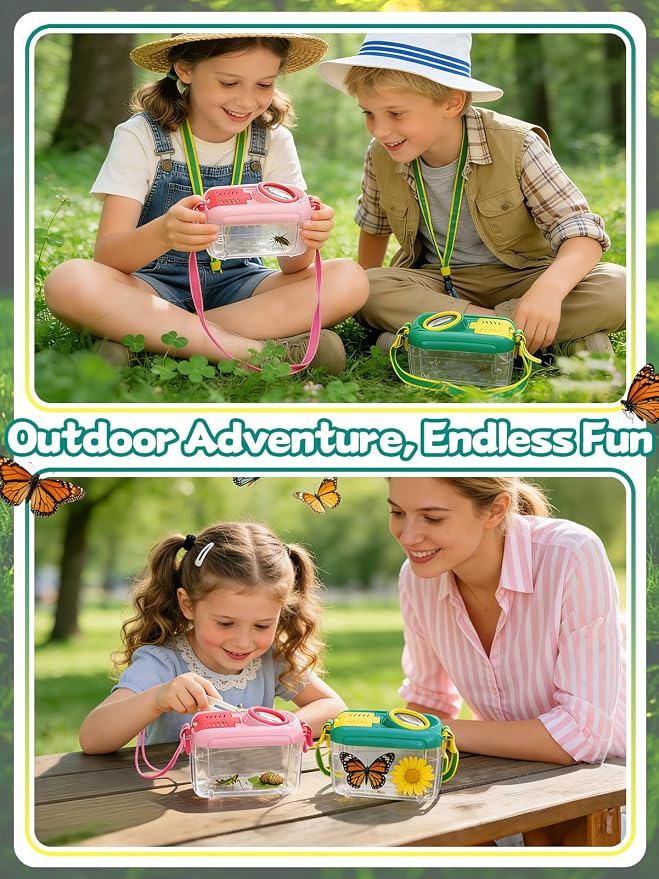 2 Sets Bug Catcher for Kids, Bug Catching Kit Gifts with Butterfly Net Toys - Image 7