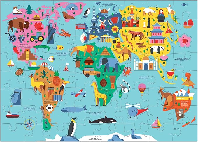 Mudpuppy - Map of the World 78 Piece Geographic Puzzle for Kids - Image 2