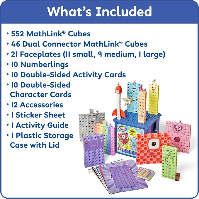 hand2mind Numberblocks Heroes with Zeroes MathLink Cubes Activity Set - Image 2
