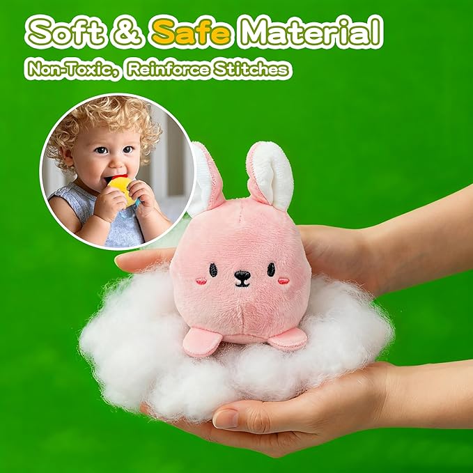 brenzo Barnyard Baby Toys 6-12 Months, 7-Piece Montessori Sensory Playset Babies 0-3, Tummy Time Companion w/ 6 Farm Animals, Rattle, Crinkle, Squeaker & Mirror, Ideal Newborn Toddler Christmas Gift