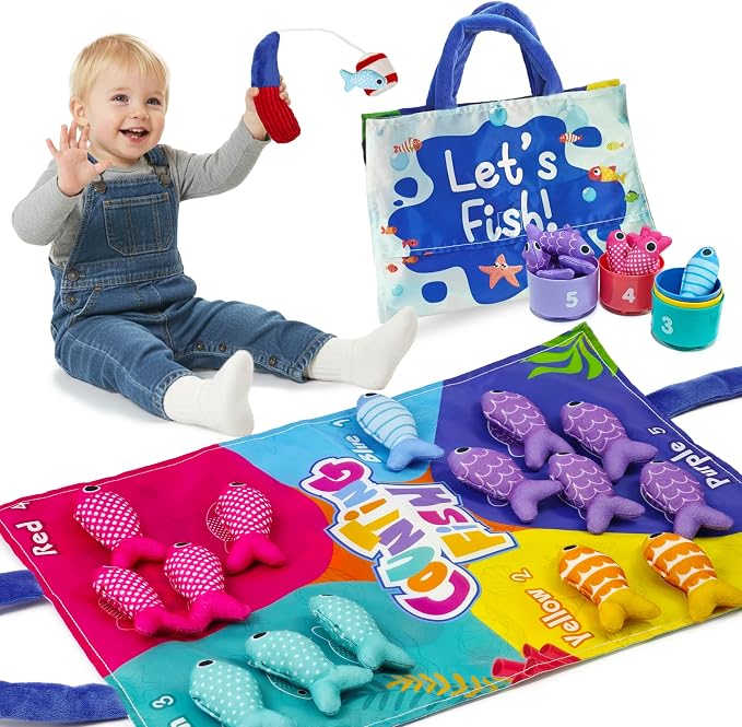Montessori Toys for 1 2 Year Old Boy Birthday Gifts, Toddler Fishing Game by MASSRT