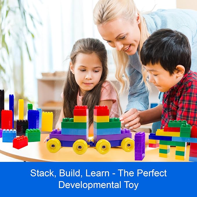 Dimple 300 Piece Large Building Blocks for Toddlers, Kids Interlocking Toys - Image 2