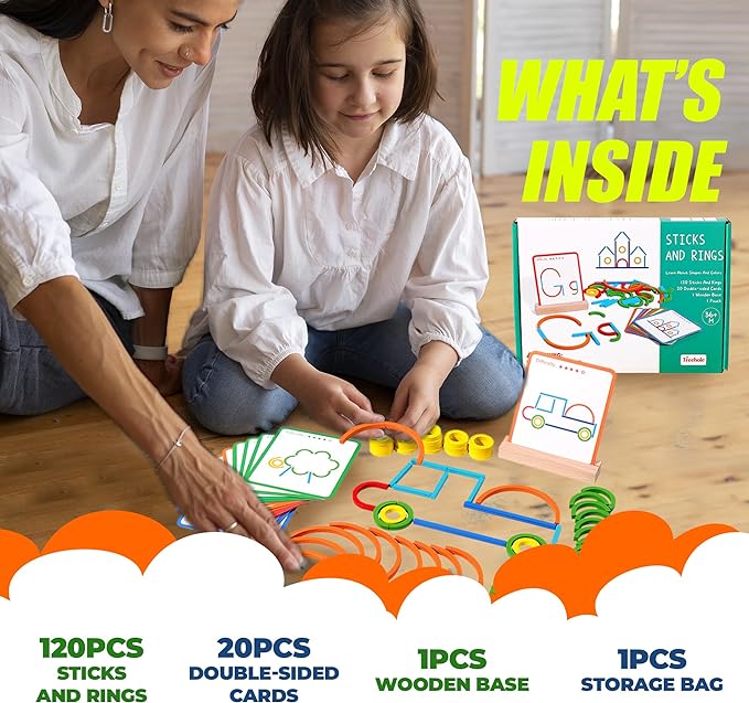 puzgic Stem Kids Toys for Creative Learning Building Educational Resources Kids Toy for Preschool and Kindergarten 3 4 5 6 Years Old Boys and Girls Brain Teaser Smart Sticks Toys - Image 3