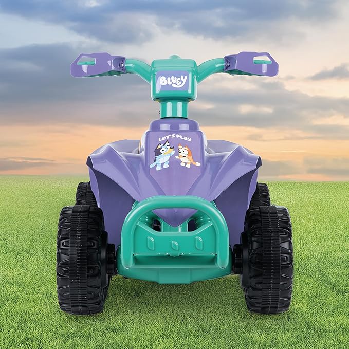 Bluey 6V ATV Quad for Kids - Powerful and Safe Ride-On Toy with Rechargeable Battery - Forward and Reverse Driving - Max Weight Capacity of 55 LBS - Ages 2-3 Years