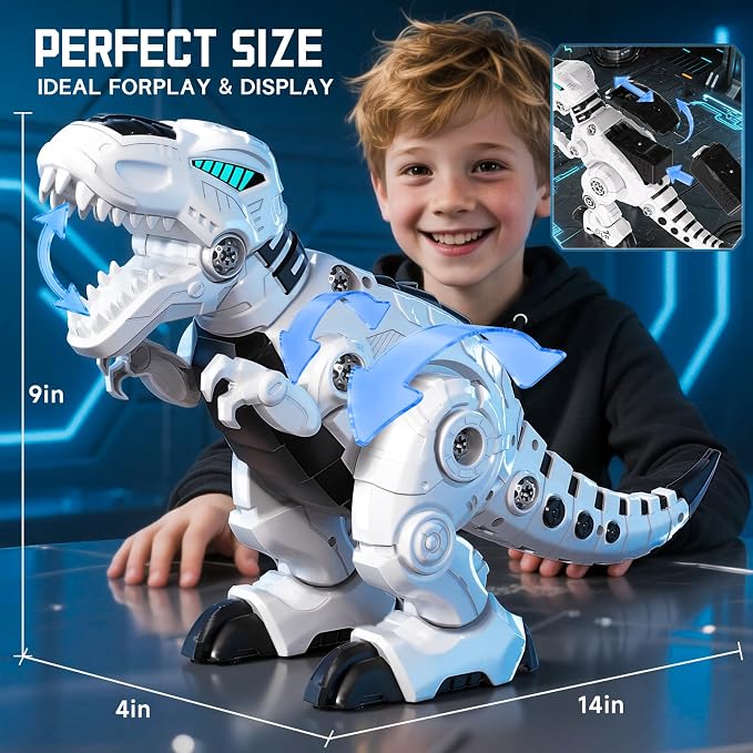 Remote Control & Take Apart Dinosaur Toy for Kids, Electric Walking Robot T-Rex Dino with Sound & Music, Educational STEM Building Toy, Christmas Birthday Gift for Boys Girls Ages 3 4 5 6 7 8+ - Image 4