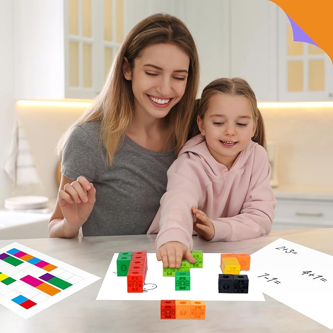 SpriteGru 300PCS Math Linking Cubes, Math Cubes Manipulative Connecting and Counting Snap Blocks for Early Math and Construction, Educational Toy for Preschool, Kindergarten, Homeschool - Image 6