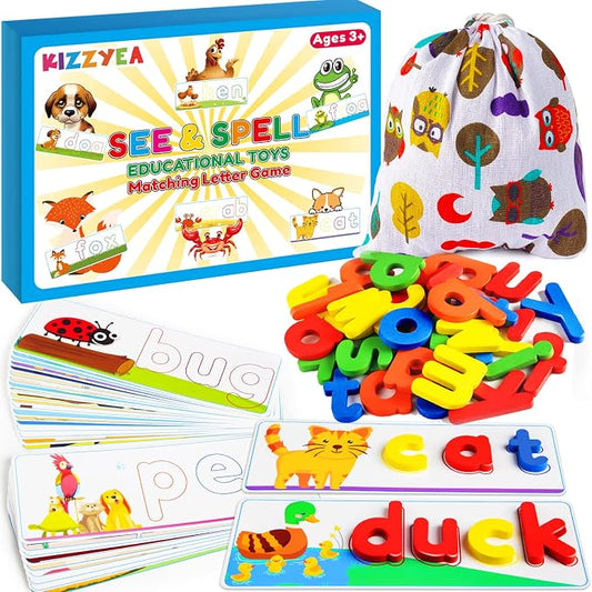 Learning Toys for Boys Girls Age 3 4 5 6, See & Spell CVC Word Spelling Toy by KIZZYEA