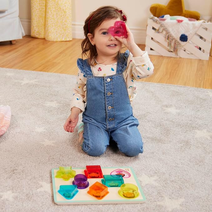 B. toys Toddler Puzzle, Peek & Explore Shapes and Emotions Wood - Image 8