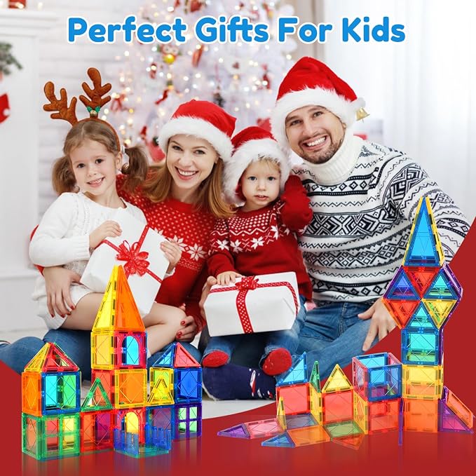 NVHH Magnetic Tiles for Kids Ages 3-5 4-8 Magnetic Blocks Creative Toys - Image 7