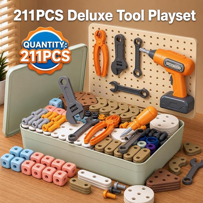 2026 New Kids Tool Set, 211 Pcs STEM Building Toys for Ages 3-8 - Image 2