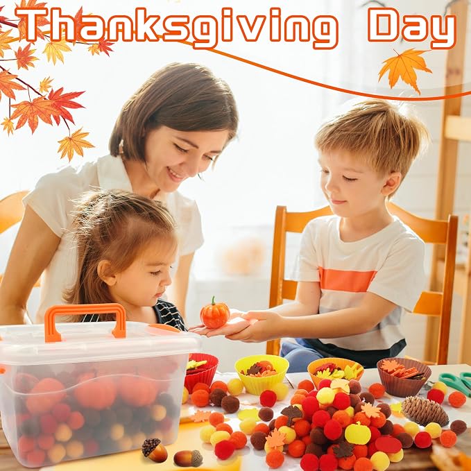 353 PCS Thanksgiving Fall Sensory Bin Fillers Fine Motor Preschool Toys - Image 3