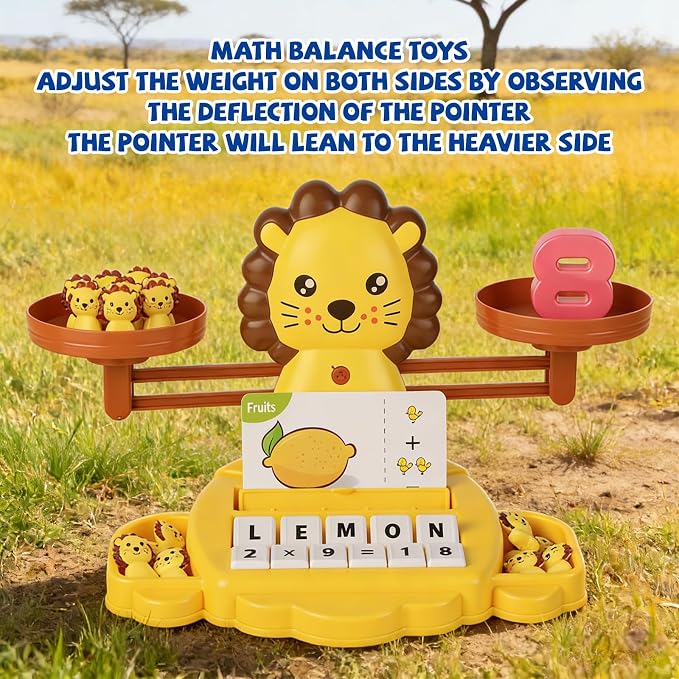 Snugzy Lion Balance Counting Toys Math Game Montessori Toys Learning Games for Kids Educational Toy Gifts for Boys Girls Age 5-7 - Image 4