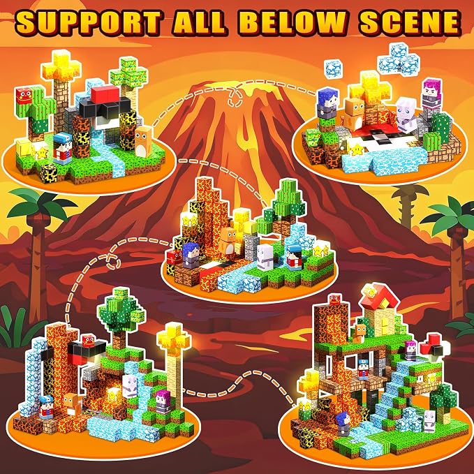 208PCS Light Up Magnetic Blocks, Boys Kids Gifts Toys - Image 4