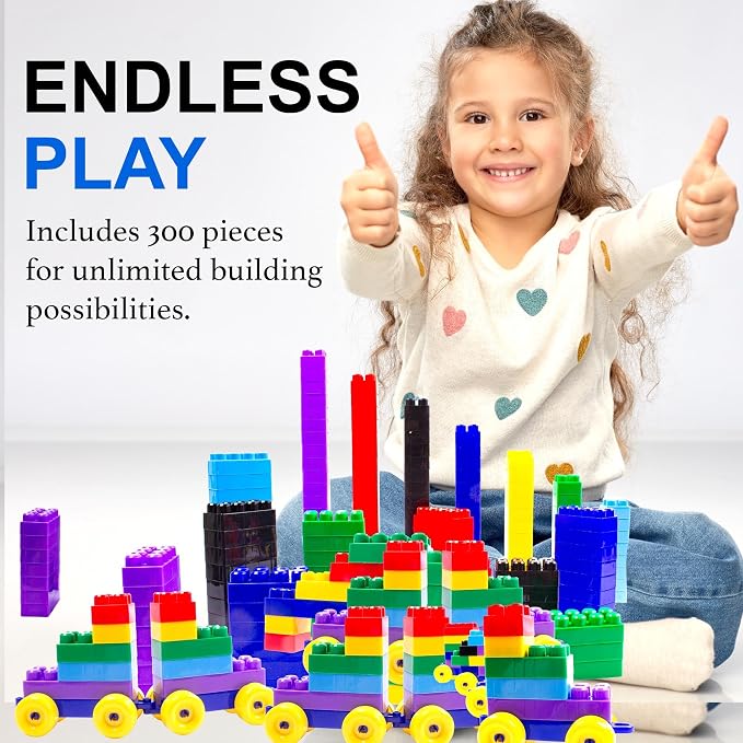 Dimple 300 Piece Large Building Blocks for Toddlers, Kids Interlocking Toys - Image 8