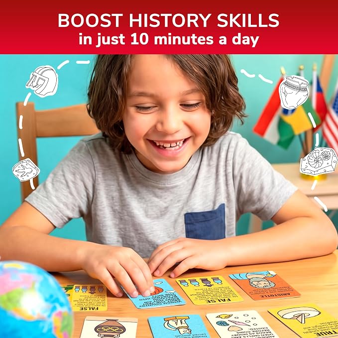 Trivia Games for Kids - History Facts and World History - Fun Card Game - Image 5