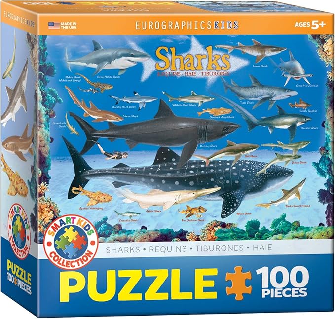 Sharks 100 Piece Jigsaw Puzzle by EuroGraphics