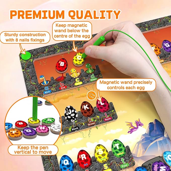 Magnetic Alphabet Color and Number Maze with Dinosaur Theme - Image 2