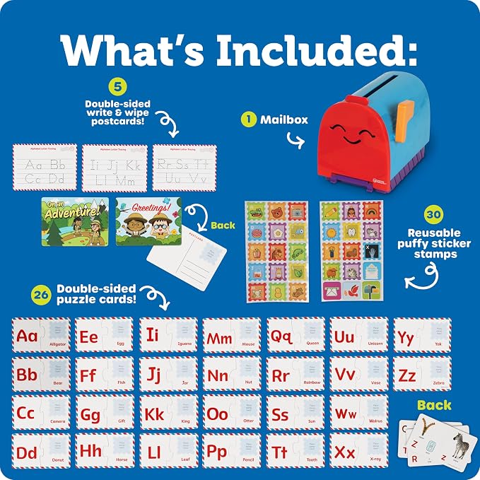 Learning Resources Alphabet Learning Mailbox - Montessori Toddler Toys, ABC Letter Tracing, Writing Practice, Manipulatives for Preschoolers, Gifts for Boys and Girls, Pretend Play, Fine Motor - Image 6