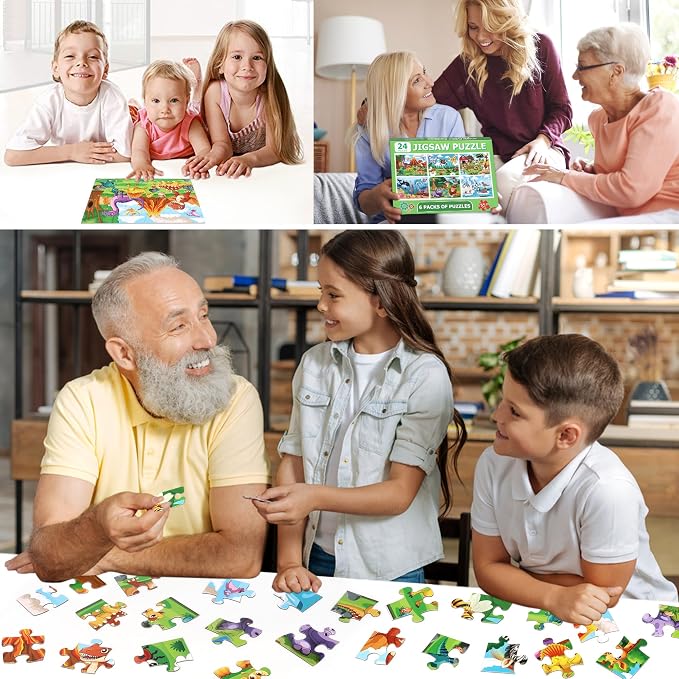 LELEMON Puzzles for Kids Age for 3-5,24 Large Piece Animal Puzzles for Toddler Kids,Children Learning Educational Puzzles Toys for Boys and Girls(6 Packs) - Image 7