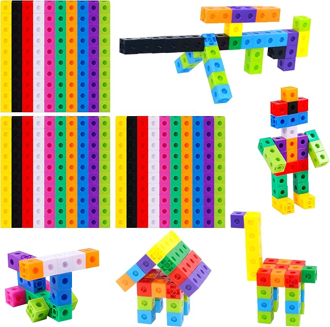 SpriteGru 300PCS Math Linking Cubes, Math Cubes Manipulative Connecting and Counting Snap Blocks for Early Math and Construction, Educational Toy for Preschool, Kindergarten, Homeschool by SpriteGru