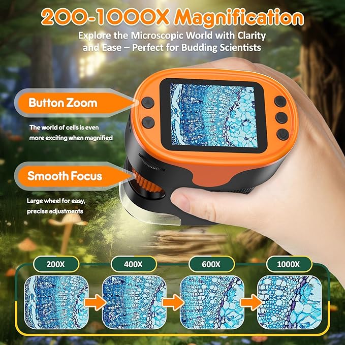 Kids Digital Microscope STEM Toy: Complete Science Gift Kit for Ages 4-12 - Image 3