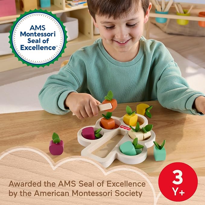 Fisher-Price Wood Montessori Sorting Tree Learning Activity, Ages 3+ Years - Image 2
