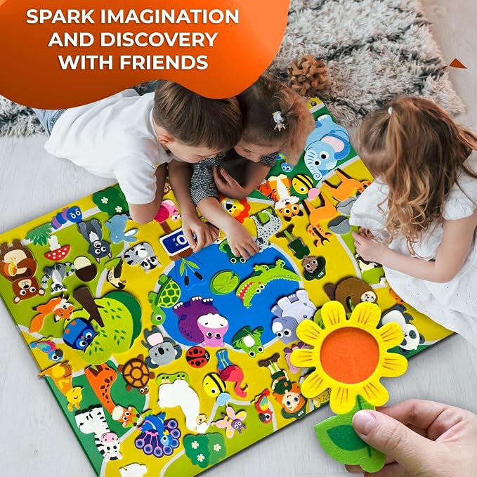 Quokka Zoo Felt Board for Toddlers 51 Pcs - Double-Thick Story Set - Image 5