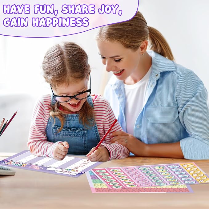 Magnetic Reward Chart for Kids at Home, Behavior Chart Pad with 26 Chore Charts, 1680 Star Stickers, 84 Motivational Stickers to Develop Responsibility & Good Habits (Mermaid) - Image 2