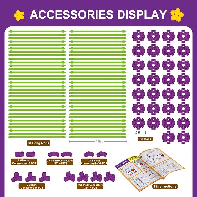 SpringFlower Fort Building Kit for Kids,STEM Construction Toys, Educational Gift for 4 5 6 7 8 9 10 11 12 Years Old Boys and Girls,Ultimate Creative Set for Indoor & Outdoors Activity,140 Pcs,Purple - Image 4