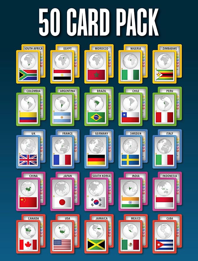 SMART CARDS Countries, Gift, Stocking Stuffer, Travel Game, 7 Games in 1, Pairs, Snap, Trumps, Rummy, Memory Quiz, Learn Facts, Age 5+, 1-8 Players - Image 5