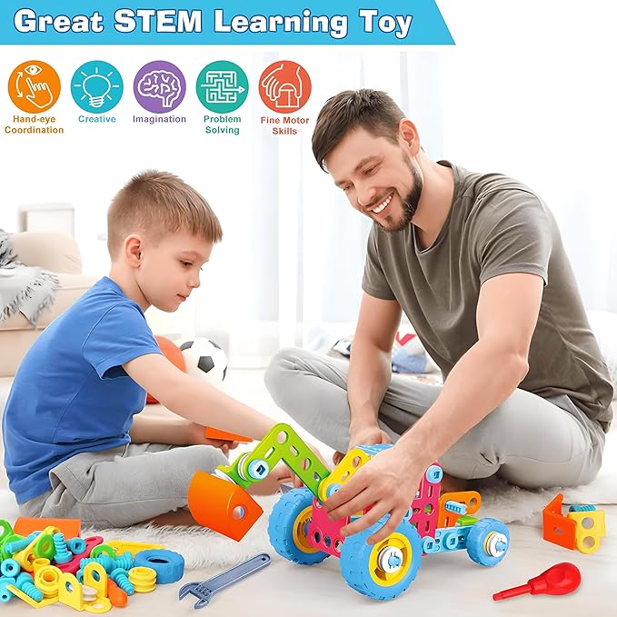 MOONTOY STEM Toys for 3 4 5 6 7 8+ Year Old Boy Birthday Gift, Building Toys for Kid Age 4-8 5-7 6-8 8-12, Preschool Educational Stem Kit Creative Activities for Boys Girls Christmas Idea Gift 118pcs - Image 3